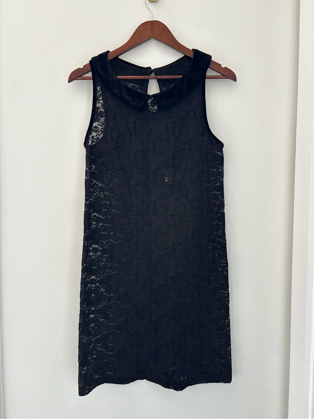 Only Hearts NYC Black Lace Whimsigoth Dress Velvet Collar Fairy Grunge M - Picture 2 of 12